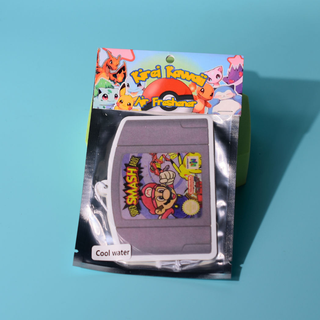 Nintendo 64 Cartridge Smash Bros Air Freshener Cool Water Scented