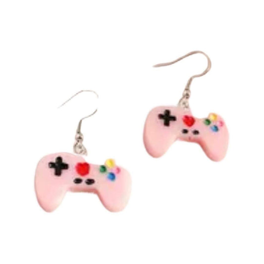 Pink Game Controller Earrings