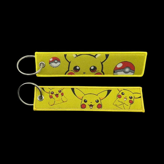 Pikachu Pokémon Embroidered Fabric Keychain