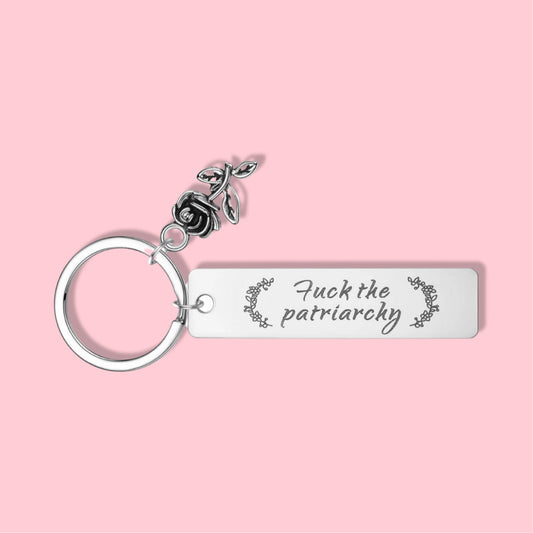 F the Patriarchy Silver Keychain Taylor Swift Inspired